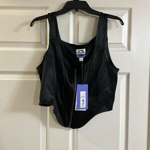 Target FUTURE collective Kahlana Barfield Brown black corset top.